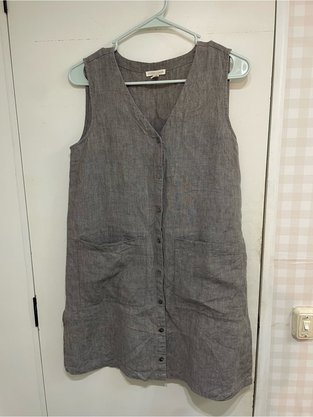 Eileen Fisher organic top/dress boho lagenlook linen